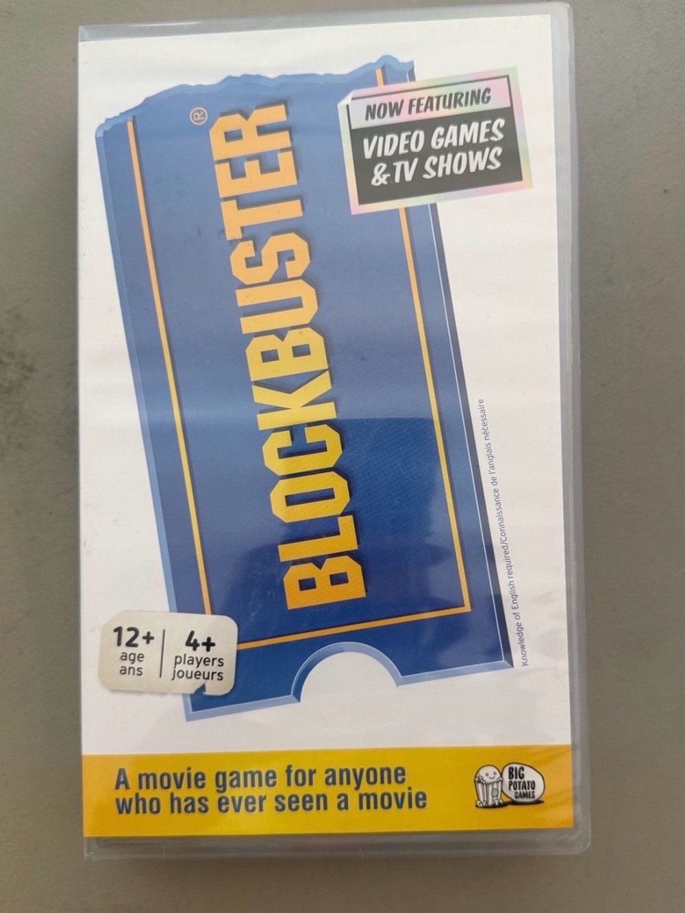 Blockbuster Movie Trivia Board Game - Blue & Yellow
